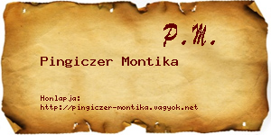 Pingiczer Montika névjegykártya